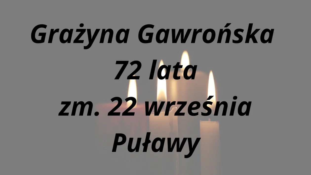 Zmarli na przełomie września i października - powiat puławski