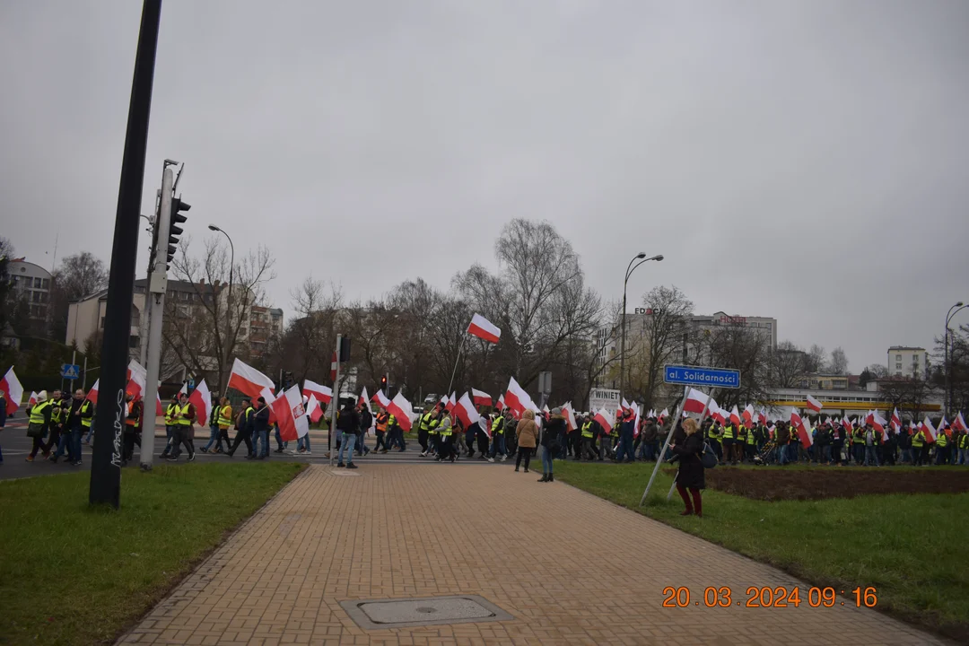 Protest rolników. Przemarsz w Lublinie