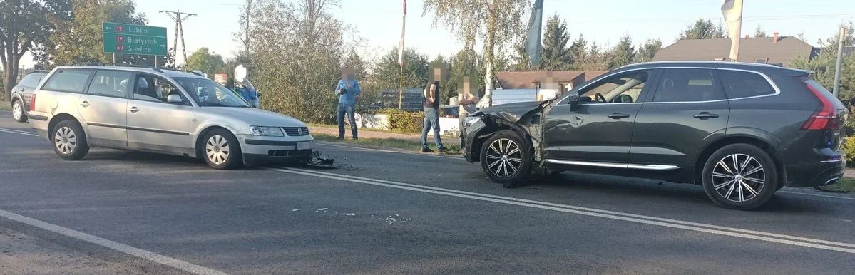 Radzyń Podlaski: Pijany spowodował kolizję. Passat zderzył się z Volvo - Zdjęcie główne