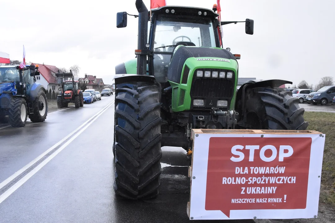 Rolnicy z powiatu łukowskiego protestowali w miejscowości Gończyce