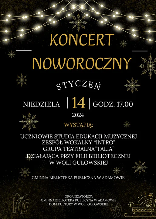 Co się będzie działo w weekend i w najbliższych dniach?Koncerty noworoczne w Adamowie i Szkole Muzycznej, warsztaty taneczne z Izą Zarzycką, spektakl - Zdjęcie główne