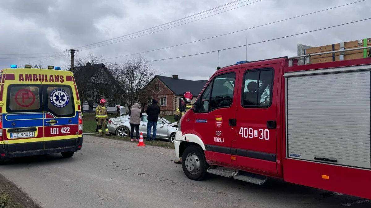 Niebezpiecznie na Ziemi Biłgorajskiej. Osobówka skosiła latarnię (foto) - Zdjęcie główne