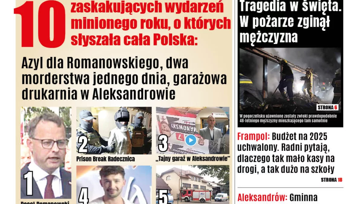 Najnowsze wydanie Nowej Gazety Biłgorajskiej (30 grudnia 2024 r.) - Zdjęcie główne