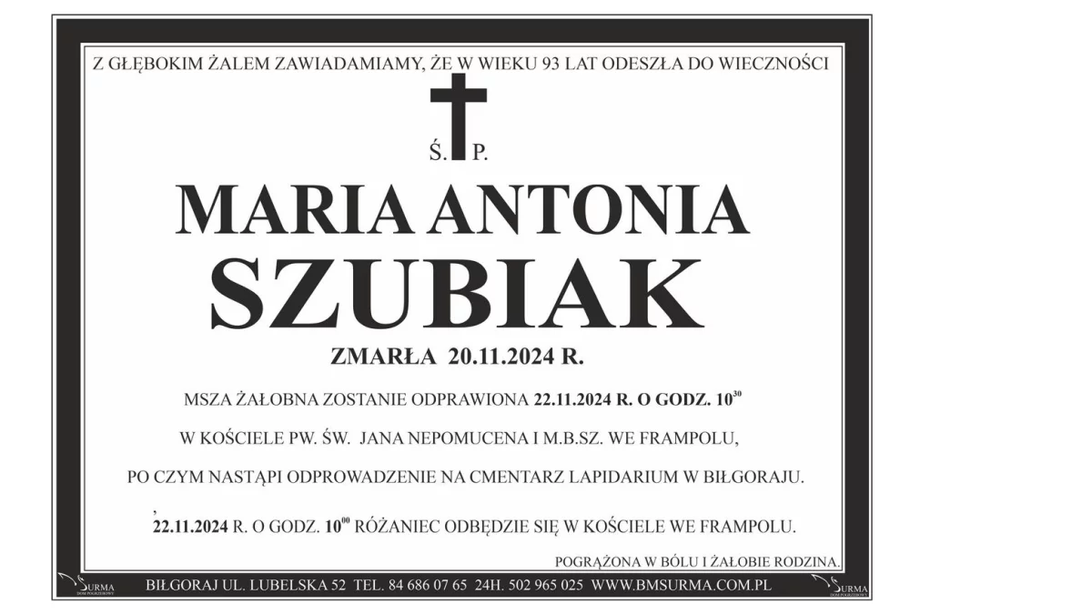 Maria Antoniak Szubiak - Zdjęcie główne