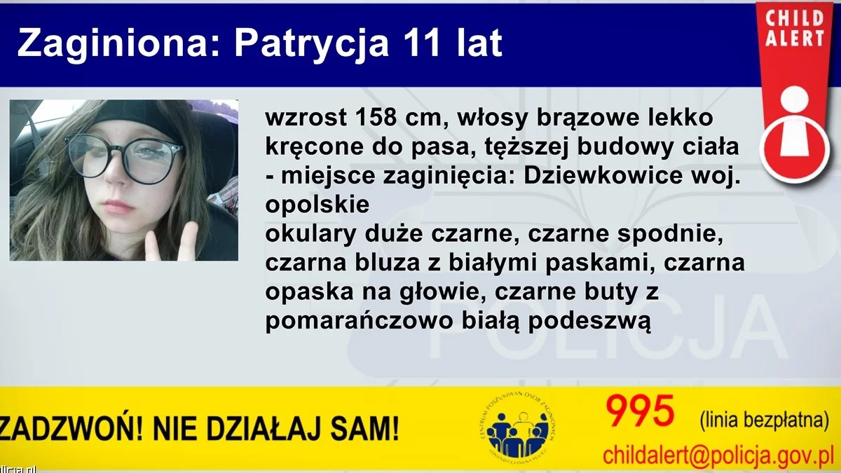 Pilne! Cała Polska szuka Patrycji. Uruchomiono Child Alert - Zdjęcie główne
