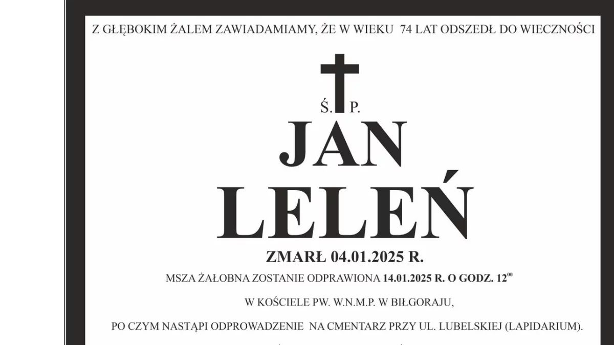 Zmarł Jan Leleń - Zdjęcie główne