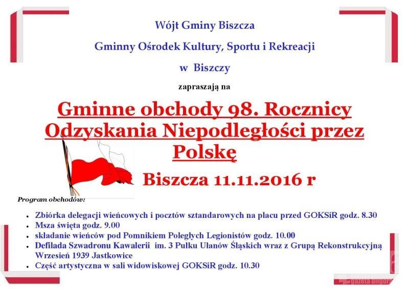 Narodowe Święto Odzyskania Niepodległości w Biszczy - Zdjęcie główne