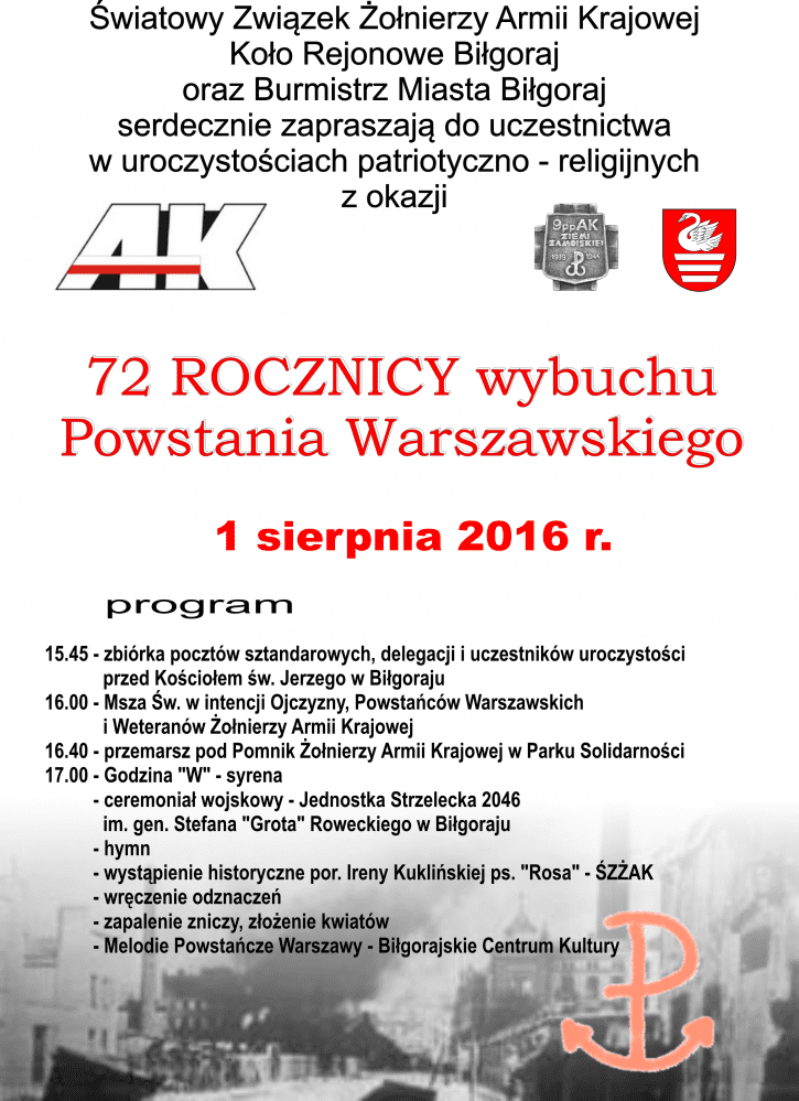 72 Rocznica wybuchu Powstania Warszawskiego - Zdjęcie główne