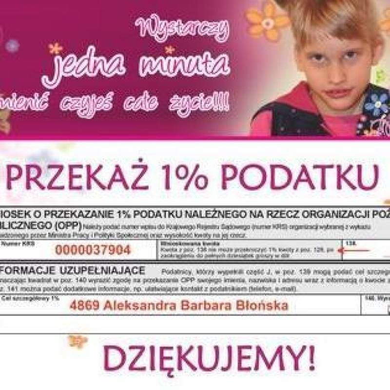 Podaruj 1% Oli Błońskiej - Zdjęcie główne