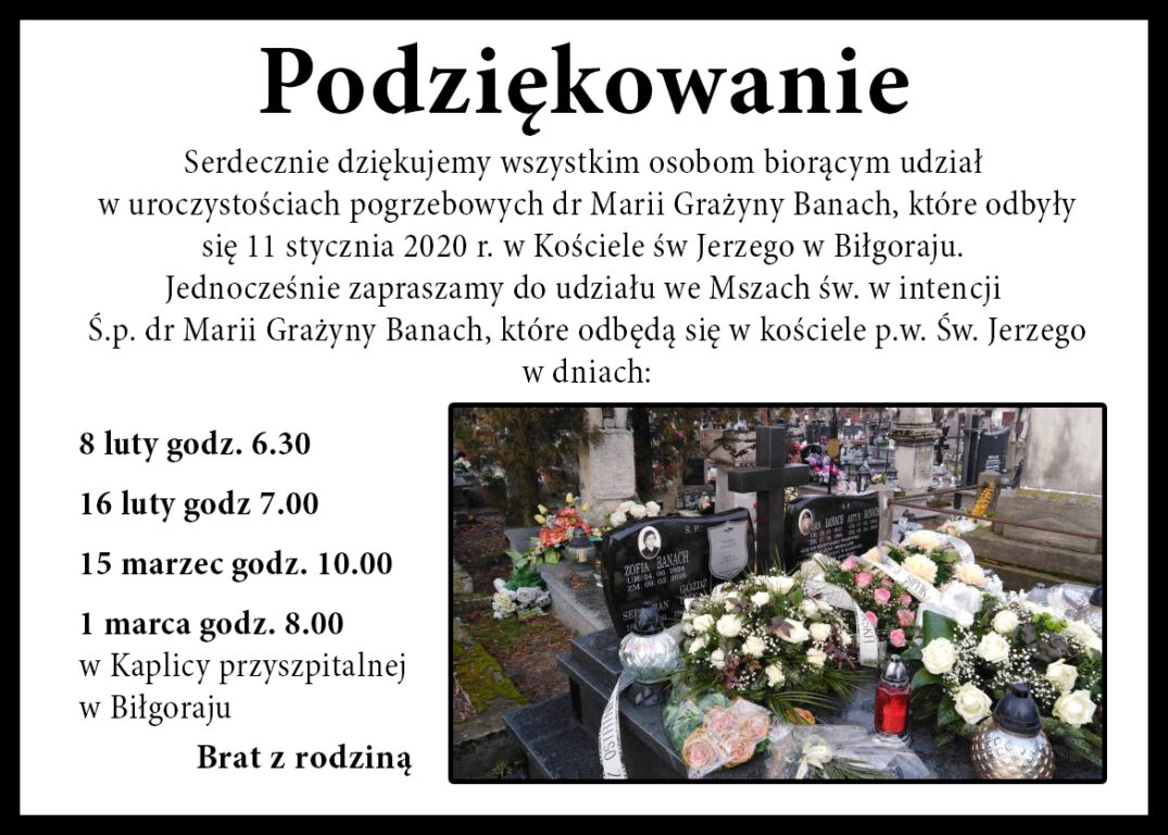 Podziękowania - Zdjęcie główne