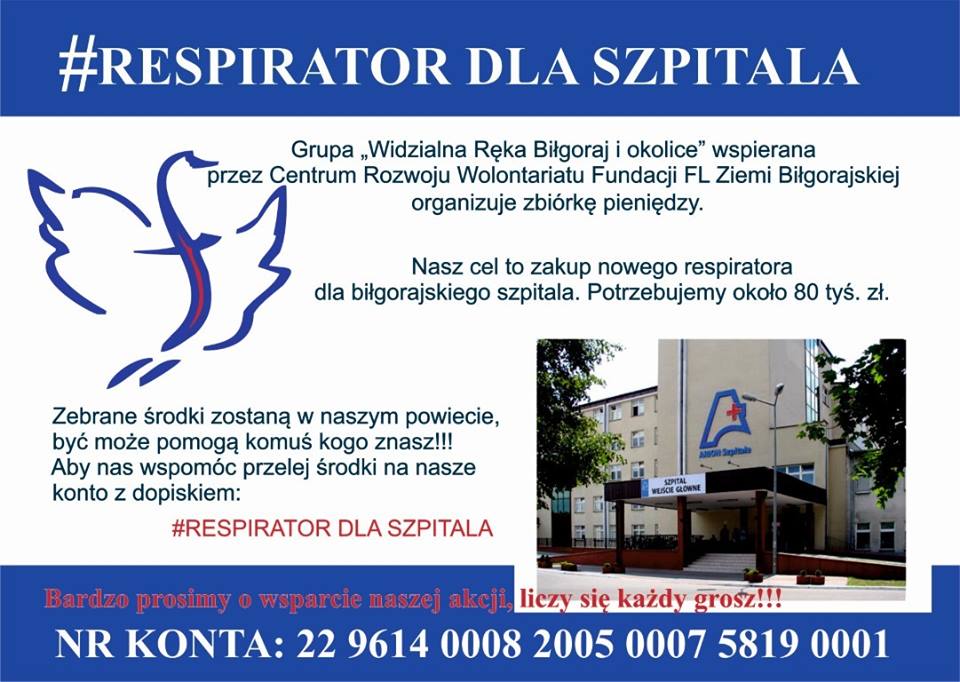 Zbierają na respirator dla szpitala - Zdjęcie główne