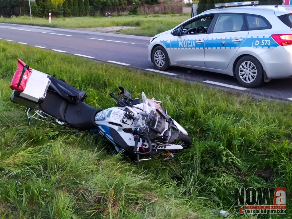 Motocyklista wpadł do rowu - Zdjęcie główne