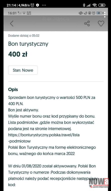 Uwaga na oszustów. Sprzedają "bony turystyczne" - Zdjęcie główne