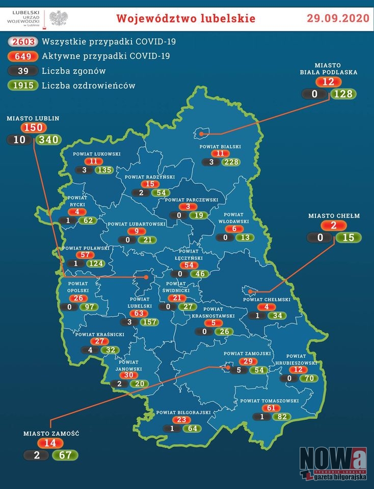 Kolejna osoba z biłgorajskiego zakażona COVID-19 - Zdjęcie główne