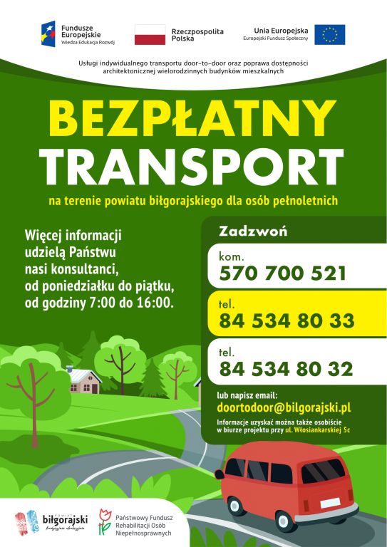 Darmowy transport - usługa „Door-to-door” w powiecie biłgorajskim - Zdjęcie główne