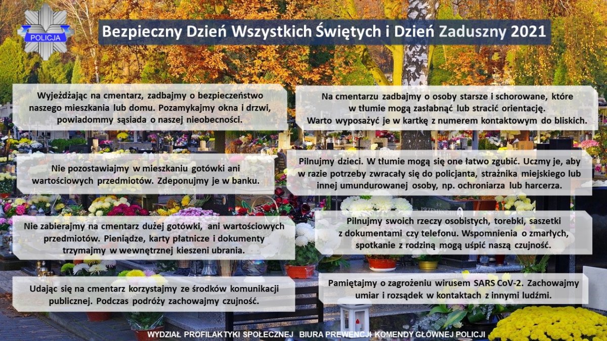 Zadbaj o bezpieczny Dzień Wszystkich Świętych i Dzień Zaduszny - Zdjęcie główne