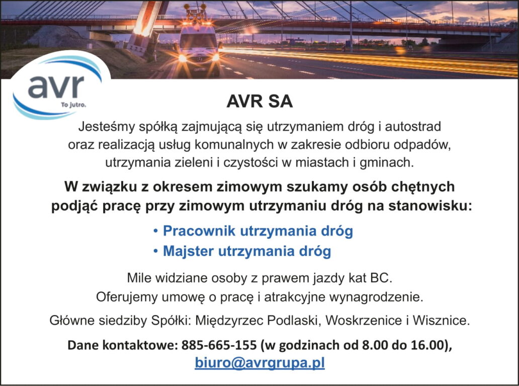 AVR S.A. szuka pracowników - Zdjęcie główne