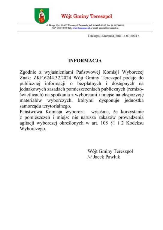 Komu wójt da pomieszczenia i pozwoli robić kampanię? - Zdjęcie główne