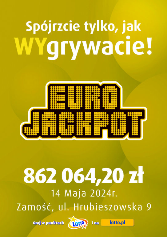 Szczęśliwiec z Zamościa wygrał ponad 860 tysięcy zł w Eurojackpot. - Zdjęcie główne