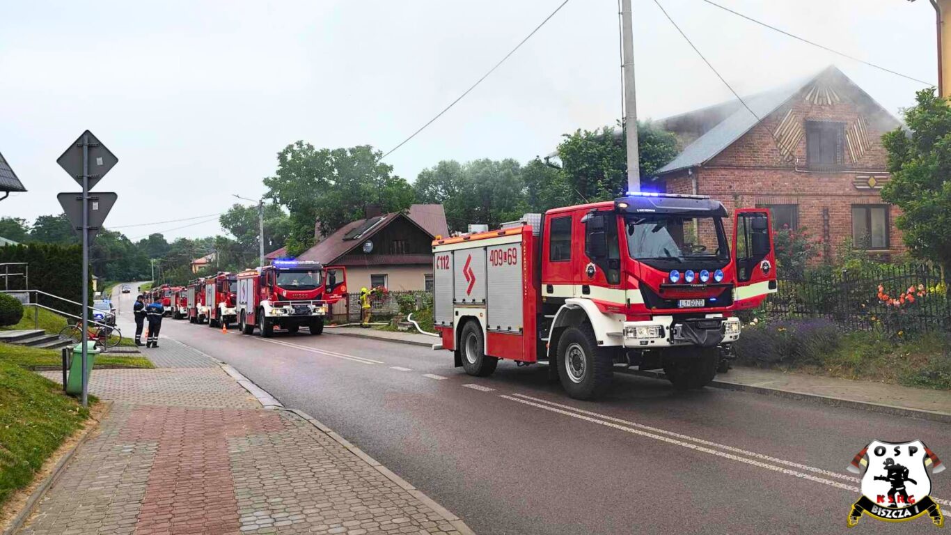 Strażacy postawieni na nogi w Biszczy - Zdjęcie główne