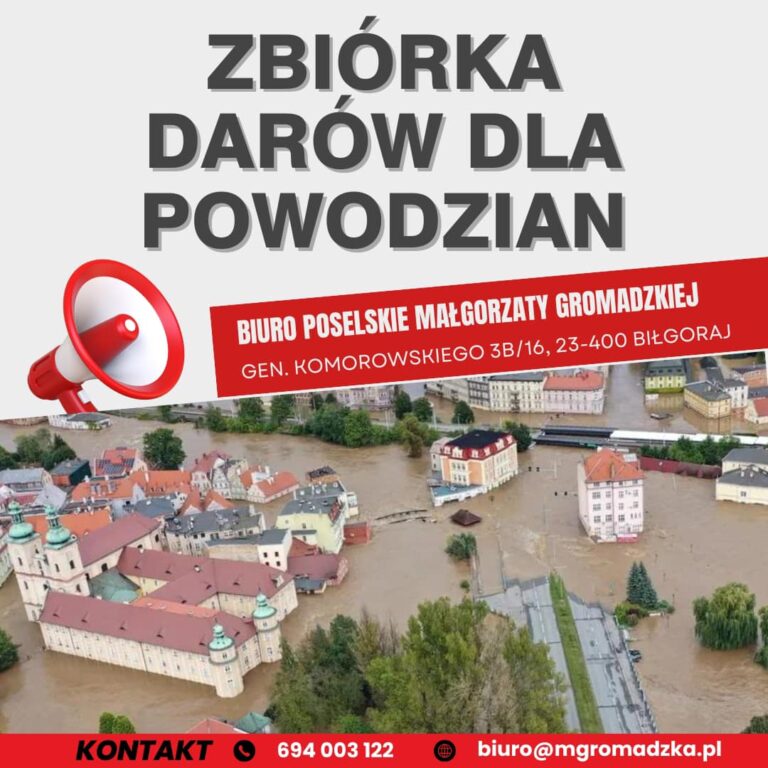 Posłanka z Ziemi Biłgorajskiej też organizuje pomoc - Zdjęcie główne