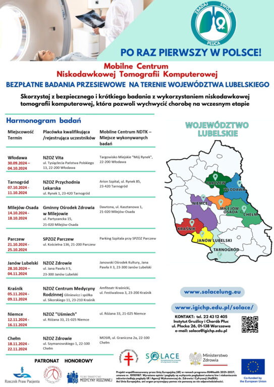 Bezpłatne badania przesiewowe w kierunku raka płuc. - Zdjęcie główne