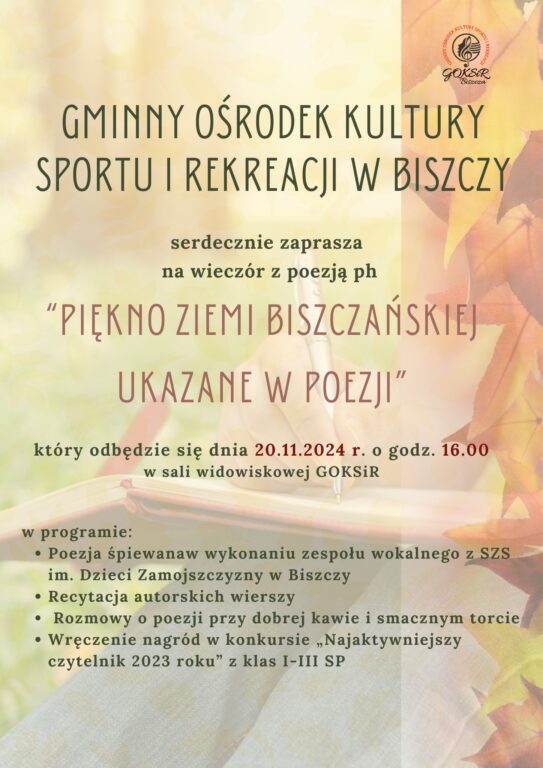 Biszcza przyjdzie na poezję? - Zdjęcie główne
