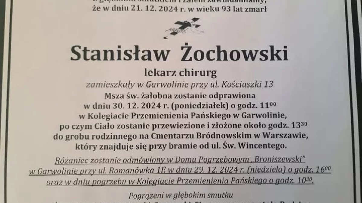 Nie żyje dr Stanisław Żochowski ze szpitala w Garwolinie - Zdjęcie główne