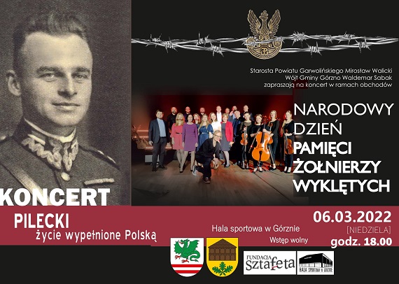 Zaproszenie na Koncert ''Pilecki. Życie wypełnione Polską'', w ramach obchodów Narodowego Dnia Pamięci Żołnierzy Wyklętych - Zdjęcie główne