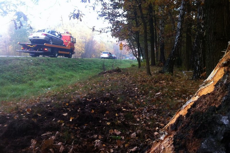 Wypadek w Woli Rębkowskiej. Kierowca był pijany - Zdjęcie główne