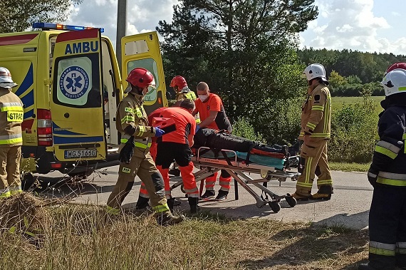 Wypadek motocyklisty w miejscowości Starowola - Zdjęcie główne