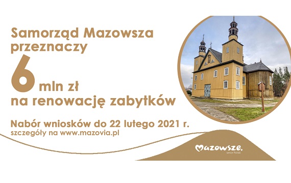 Samorząd Mazowsza przeznaczy 6 mln zł na renowację zabytków - Zdjęcie główne