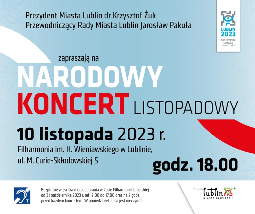 Lublin: Zagrają na 105. rocznicę odzyskania niepodległości. Narodowy Koncert Listopadowy - Zdjęcie główne