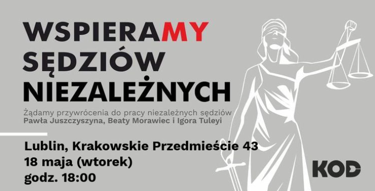 We wtorek pikieta "Wspieramy sędziów niezależnych" w  Lublinie - Zdjęcie główne