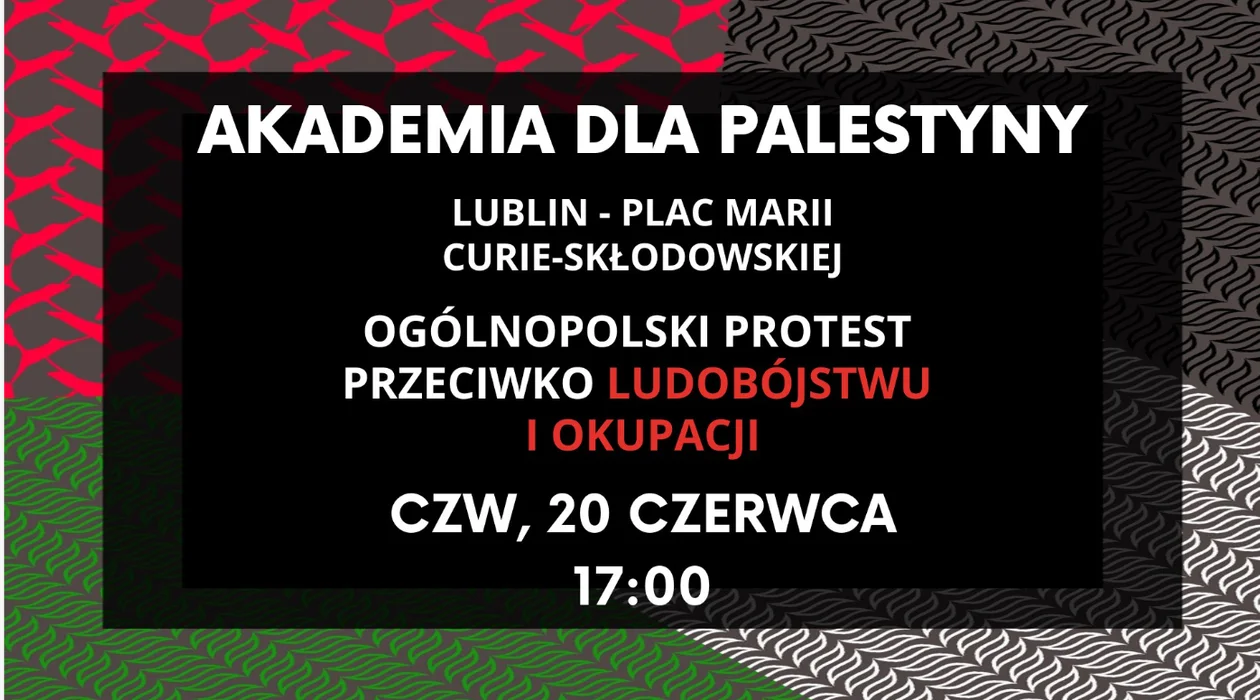 Lublin: Sprzeciwiają się ludobójstwu i okupacji Palestyny. W czwartek protest na UMCS - Zdjęcie główne