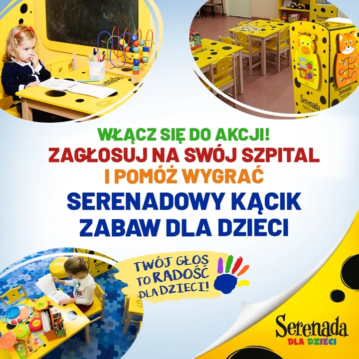 Spółdzielcza Mleczarnia Spomlek i Serenada stworzą kolejne miejsca zabaw dla dzieci w szpitalach - Zdjęcie główne