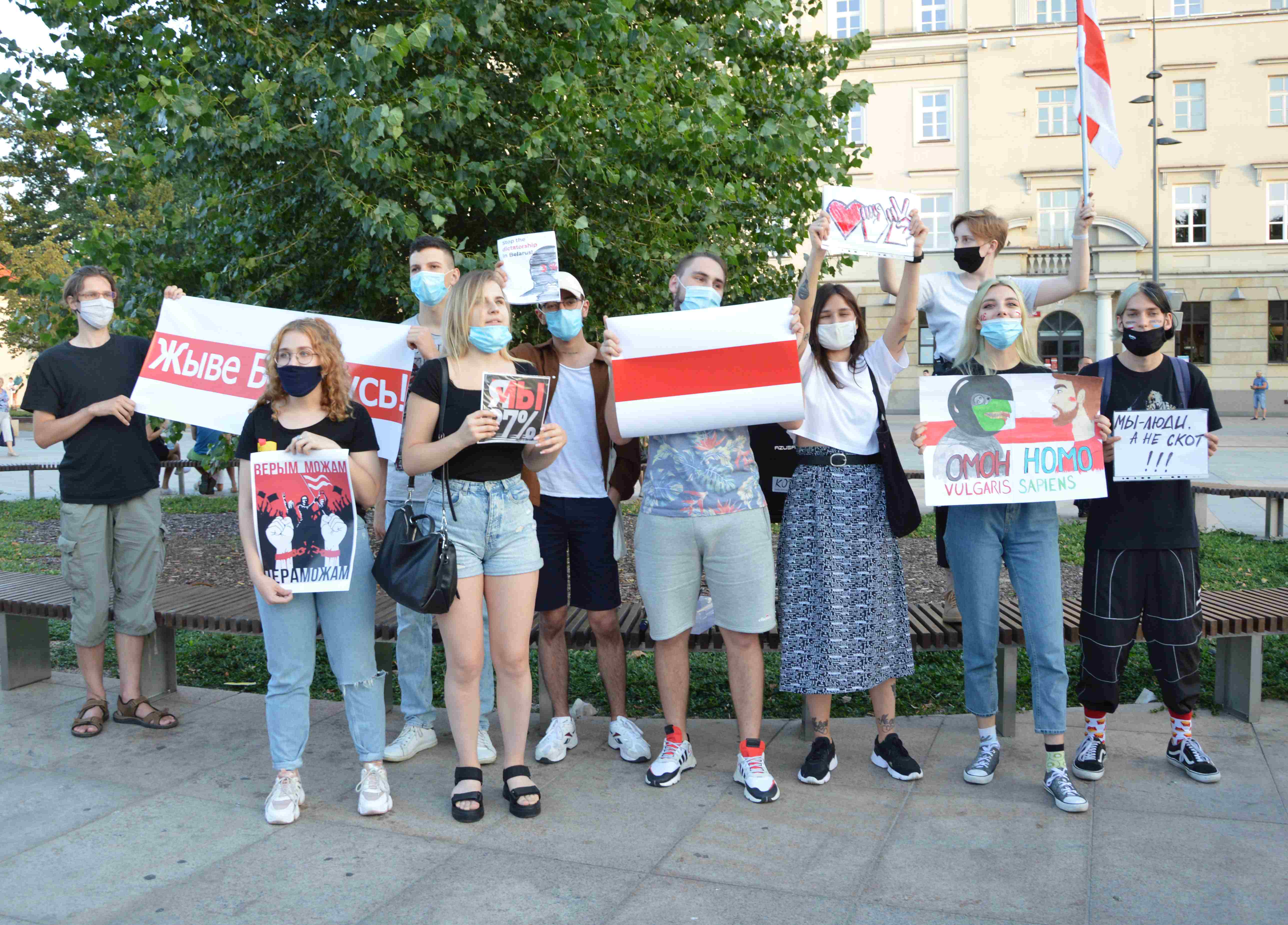 "Solidarni z Białorusią". W Lublinie zamanifestowali wsparcie dla naszych wschodnich sąsiadów [GALERIA] - Zdjęcie główne