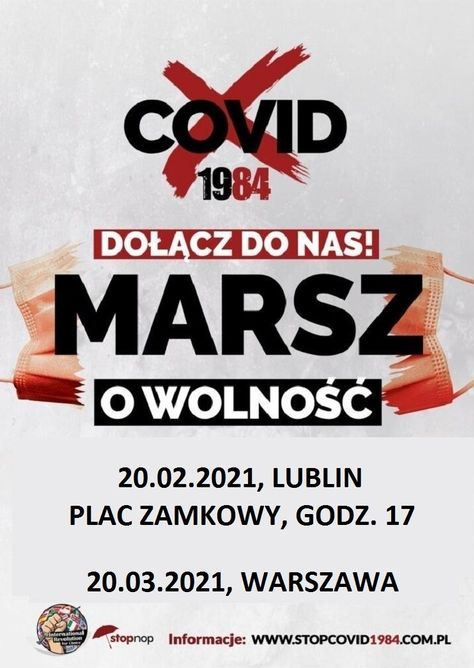 W sobotę "Marsz o Wolność" w Lublinie. Sprzeciw wobec m.in. lockdownu - Zdjęcie główne