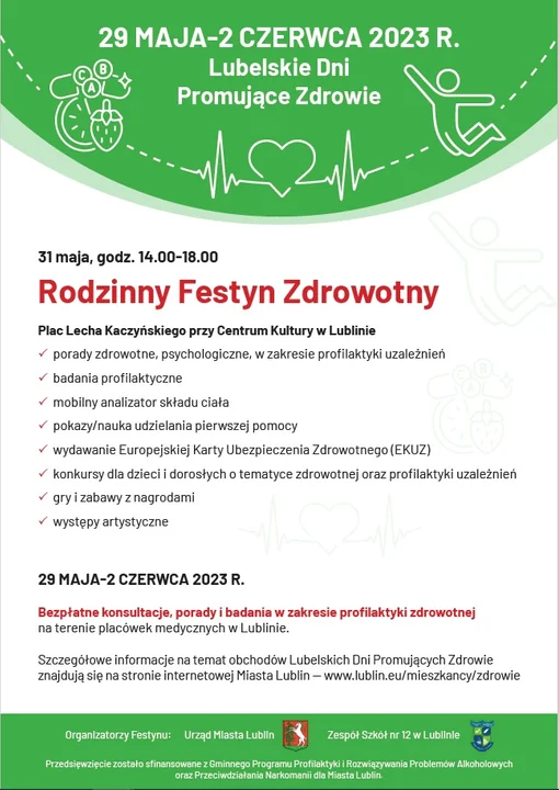 Lublin: Będzie można skorzystać z badań i konsultacji medycznych. Lubelskie Dni Promujące Zdrowie - Zdjęcie główne