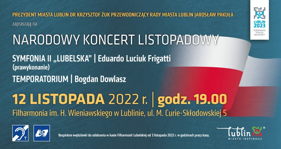 Lublin: Narodowy Koncert Listopadowy na Święto Niepodległości - Zdjęcie główne