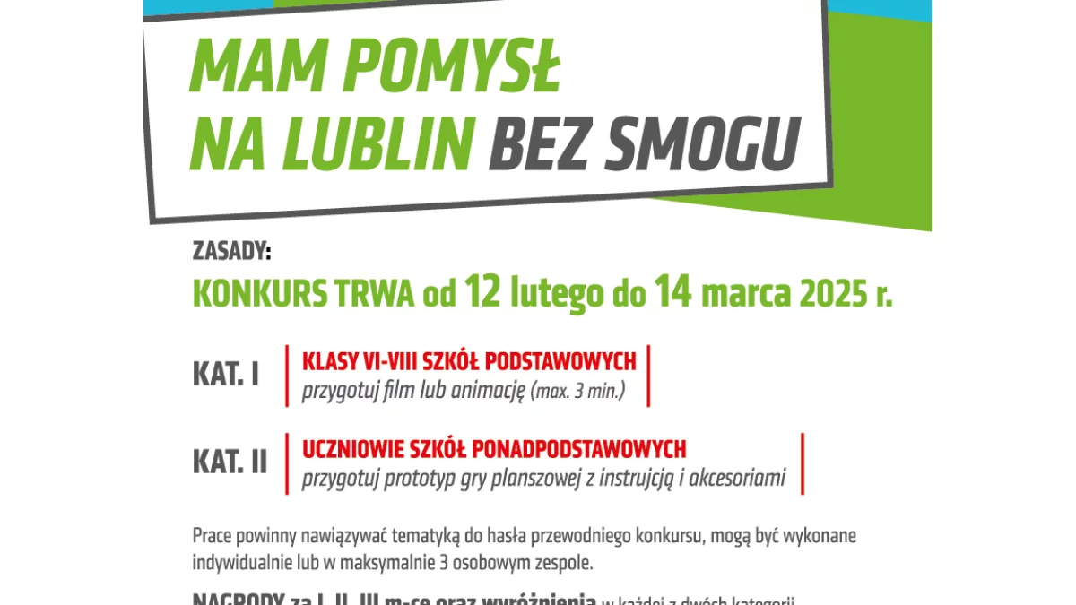 Masz pomysł na Lublin bez smogu? Miasto ogłosiło konkurs - Zdjęcie główne