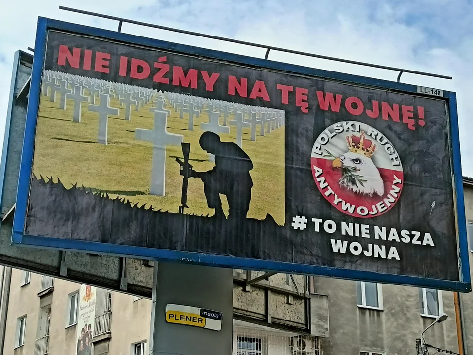 Lublin: Billboardy z napisem "NIE IDŹMY NA TĘ WOJNĘ! To Nie Nasza Wojna!". W sieci trwa zbiórka pieniędzy - Zdjęcie główne