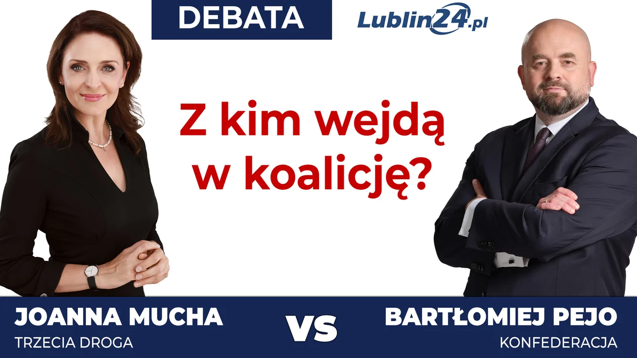 Debata Lublin24.pl: Joanna Mucha kontra Bartłomiej Pejo (CZ. 1). Z kim wejdą w koalicję? [WIDEO] - Zdjęcie główne