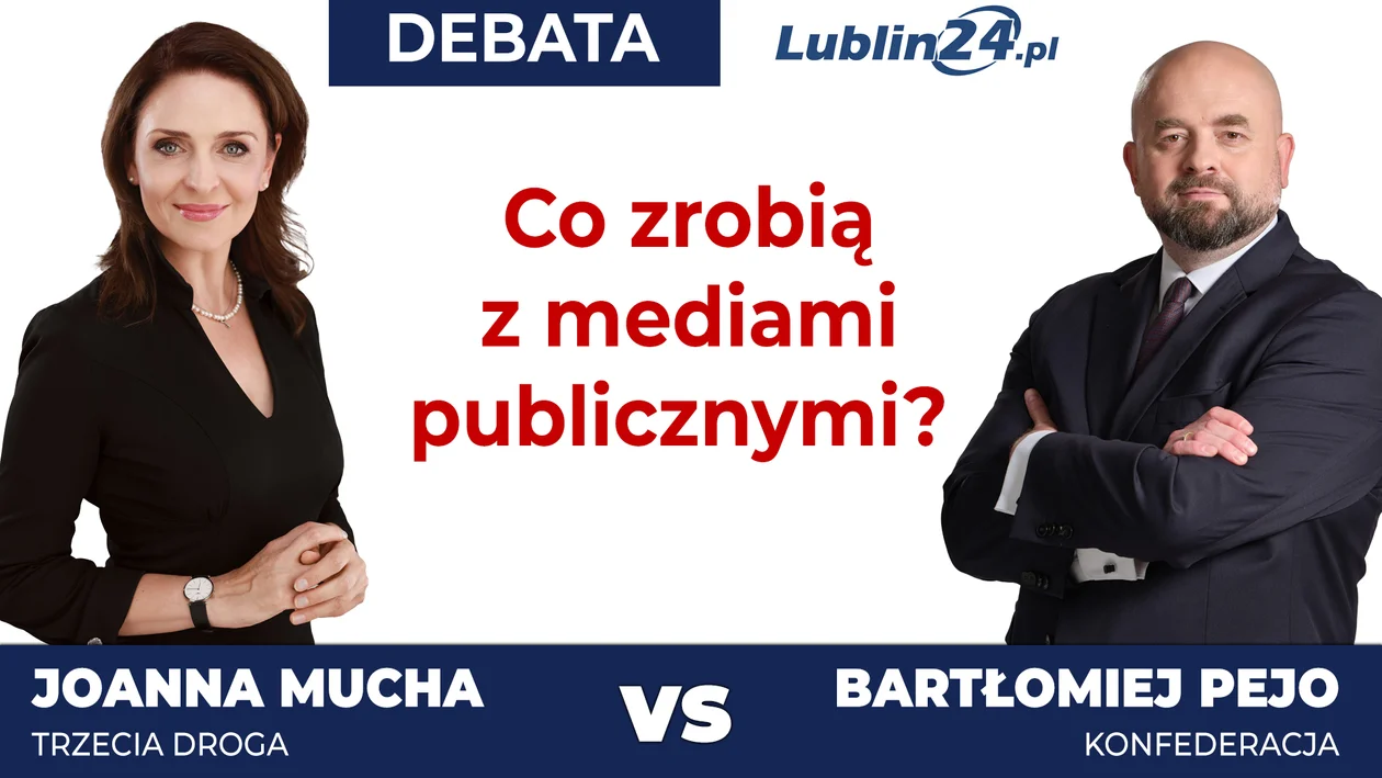 Debata Lublin24.pl: Joanna Mucha kontra Bartłomiej Pejo (CZ. 4). Co zrobią z mediami publicznymi i jakie są największe problemy Lubelszczyzny? [WIDEO] - Zdjęcie główne