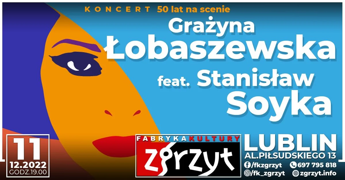 50-lecie występów na scenie Grażyna Łobaszewska uczci koncertem w FK Zgrzyt - Zdjęcie główne