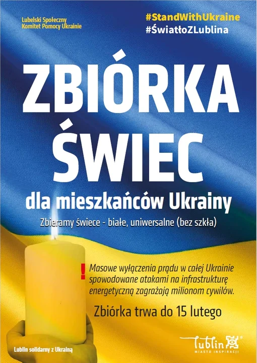 Lublin: Nadal trwa zbiórka świec dla Ukrainy. Zbierane będą też powerbanki - Zdjęcie główne