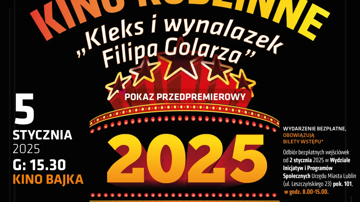 Lublin: Noworoczne Kino Rodzinne. W repertuarze nowa część "Pana Kleksa" - Zdjęcie główne