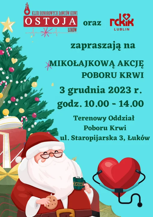 Mikołajkowa akcja poboru krwi z HDK Ostoja. W niedzielę 3 grudnia - Zdjęcie główne