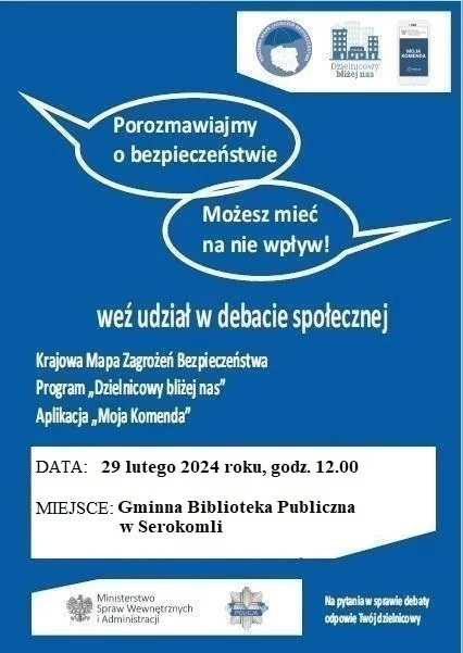 Ewaluacyjna Debata Społeczna. „Bezpieczeństwo na terenie gminy Serokomla" - Zdjęcie główne