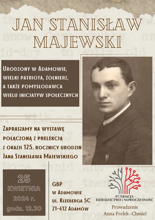 Zaproszenie na  wystawę oraz wykład o życiu i działalności  regionalisty i patrioty Jana Stanisława Majewskiego. W najbliższy czwartek - Zdjęcie główne